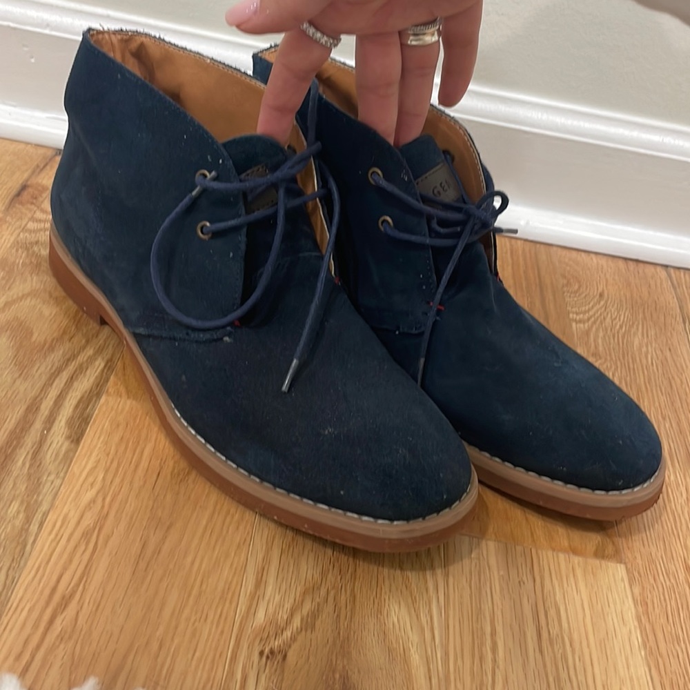Tommy Hilfiger blue navy suede dress shoes
